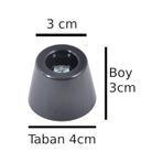 Yıldızan srdshop Masa Koltuk Kanepe Kitaplık Ünite Ayak Yükseltici Plastik Konik Ayak Boy 3 Cm Çap 3-4 cm 12