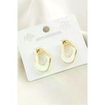 Yıldızınızzz accessory BIJUT97428NETY Oval Mineli Metal Küpe