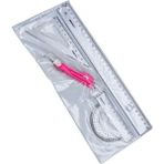Yıldızlar Cetvel Takımı 30 cm 1 Paket Yıldızlar Cetvel Pergel Gönye Iletki Şeffaf Çizim Takımı Pergelli Çizim Seti 4 Parça - Standart