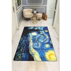 Yıldızlı Gece Dijital Baskı Kaymaz Taban Halı H0295 Renkli 200 X 300
