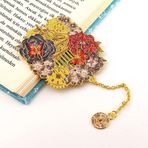 Yıldızlı Gece Tonları Kelebek Altın Rengi Metal Kitap Ayracı Zincirli AY006