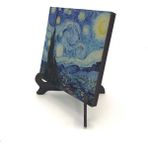 Yıldızlı Gece (Vincent Van Gogh, 1889) Baskılı Mdf Masaüstlük 10X10 - --