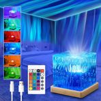 Yıldızlı gökyüzü projektörü kutup ışığı lamba, LED kuzey ışığı projektörü, kuzey ışığı lambası, çocuk, şarj edilebilir 3D polar, gece lambası, 16 RGB renk, akrilik Aurora projektör, oda dekorasyonu