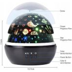 Yıldızlı Gökyüzü Spot, Bebek Gece Lambası, 2-Okyanus Dünya Projeksiyon Lambası USB Kablosu Ile, Çocuk Odası Için 8 Renk Değişimi ve 360 Döner Masa Lambası (Yurt Dışından) - Siyah