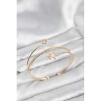 Yıldızlı Model Pirinç Gold Renk Kadın Bileklik