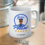 Yılın Polisi Temalı Kişiye Özel Isimli Seramik Kupa Bardak - 001 - Beyaz
