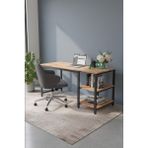 Yılkı Mobilya Raflı Çalışma Masası 160*60 - 60 x 160 - Atlantik Çam - Siyah
