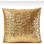 Yılmaz Home Pullu Payetli Dekoratif Kırlent Kılıfı - 42 x 42 cm - Altın