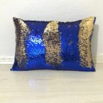 Yılmaz Home Pullu Payetli Dikdörtgen Dekoratif Kırlent Kılıfı - 30 x 50 cm - Siyah - Gümüş