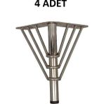 Yılmaz Sünger Metal Ayak Tel Büküm Nikel Mobilya Koltuk Dolap Kanepe Ayağı ( 4 Adet ) - 12 CM