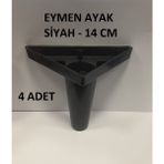 Yılmaz Sünger Mobilya Koltuk Kanepe Tv Ünitesi Dolap Ayak Takımı Siyah ( 4 Adet ) - 14 cm