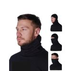 Yılmazel Kışlık Polar Kar Maskesi Siyah Termal Şapka Erkek Boyunluk (Akrilik Karışım, Siyah)