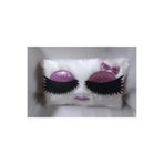 YILMAZHOME Kirpikli Peluş Kırlent Kılıfı - (Beyaz Peluş-Pembe Kirpik)