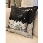 YILMAZHOME Pullu Payetli Kırlent Kılıfı - (Siyah-Gümüş)