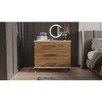 Yilwood Modern Tasarımlı Üç Çekmeceli Şifonyer Parlak Beyaz 80 cm Genişlik 60 cm Yükseklik