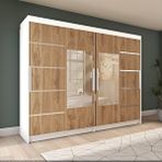 Yılwood Sürgülü Gardırop Dört Kapaklı 280/210 Cm Parlak Beyaz + Ud Gövde Parlak Beyaz Kapaklar Starwood UD Rengidir.