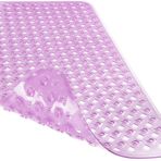 Yimobra Küvet için Orijinal Banyo Duş Paspası, Tahliye Delikli Kaymaz Küvet Paspasları, Vantuz, Makinede Yıkanabilir, BPA, Lateks, Ftalat İçermez, 90 x 40 cm, Şeffaf Mor