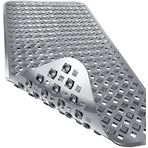 Yimobra Orijinal küvet matı, kaymaz, küvet için banyo paspasları, tahliye delikli duş paspası, vantuz, makinede yıkanabilir, BPA, lateks, ftalat içermez, 88 x 40 cm, gri