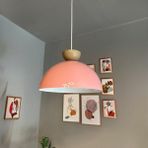 Yimpi Pembe Avize Bej Şapka Tekli Sarkıt Salon Kuaför Cafe Dekoratif Aydınlatma Pastane
