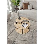 Yin Yang Unity Serenity Orta Sehpa 3’lü Set – 70 cm | Modern, Şık ve Fonksiyonel Yuvarlak Tasarım | Messer Kalitesi (Meşe)