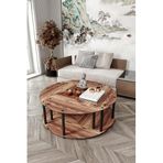 Yin Yang Unity Serenity Orta Sehpa 4’lü Set – 90 cm | Modern, Şık ve Fonksiyonel Tasarım | Tamamen Ahşap, Kolay Kurulumlu Dekoratif Sehpa (Ceviz)