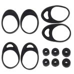 YINETTECH 3 Çift Kulaklık Seti Samsung Gear Iconx 2018 SM-R140 Kablosuz Kulaklık Silikon Kaymaz Kulak İpuçları Kulak Kancaları Kapak Eargels S M L 3 Beden Siyah