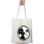 Ying Yang Kedi Iç Içe Iki Taraf Kalıcı Yıkanabilir Okul Plaj Omuz Bez Çanta