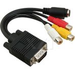 Yinstree VGA Erkek S-Video 3 Rca Jack Dişi Kompozit Av Tv Çıkışı Adaptörü Dönüştürücü Video Kablosu Pc Hdtv Için (Yurt Dışından) - Siyah - 1 m