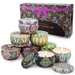 YINUO LIGHT Kadınlar için kokulu mum hediye seti, 8 x 60 g doğal soya mumu, dekorasyon kutusunda uçucu yağlı, anne için rahatlatıcı parfüm, anneler günü, Noel, doğum günü, banyo için 120 saate kadar yanma süresi