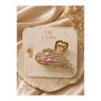 yiora Premium Lüks Kristal Taşlı Gold Metal Kanat Mandal Toka