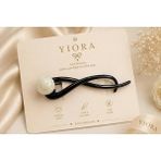 Yiora Vintage Retro Şık Kahve Renkli Incili Kıstırmalı Saç Tokası 11CM - Modern Topuz Tokası Klipsli Toka - Tek Ebat - Bej - Krem
