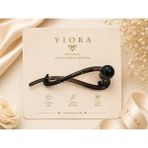 Yiora Vintage Retro Şık Kahve Renkli Incili Kıstırmalı Saç Tokası 11CM - Modern Topuz Tokası Klipsli Toka - Tek Ebat - Siyah