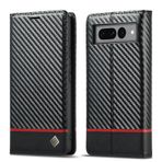 YIPCFXDJ Cep Telefonu Kapaklı Kılıf Google Pixel 7 ile Uyumlu Ultra İnce Kılıf,Lüks Karbon Fiber Dokulu PU Deri+TPU Hibrit Kılıf,Tam Koruma Darbeye Dayanıklı Çevirmeli Kapak [Parmak İzi Önleme][Kamera ve Ekran