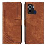 YIPCFXDJ Cep Telefonu Kapaklı Kılıf Tecno Pop 6 Ile Uyumlu Bilek Kayışı Telefon Kılıfı Cüzdan Çevirmeli Telefon Kılıfı Kart Yuvası Tutucu Kapak Çevirin Telefon Kılıfı Tecno Pop 6 Ile Uyumlu Koruyucu Kılıf(Brow