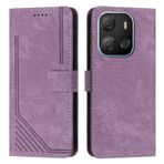 YIPCFXDJ Cep Telefonu Kapaklı Kılıf Tecno Pop 7 ile Uyumlu Bilek Kayışı Telefon Kılıfı Cüzdan Çevirmeli Telefon Kılıfı Kart Yuvası Tutucu Kapak Çevirin Telefon Kılıfı Tecno Pop 7 ile Uyumlu Koruyucu Kılıf(Purp