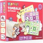 YİPPEE Hayvan Tombala Oyunu | Çocuklar İçin Hayvanları Öğrenme Oyunu | 8 Tabla | 50 Plastik Pul | Ham Bez Kese
