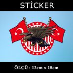 Yırtıcı Kuş - 2 Adet Sticker Araba Cam Bagaj Uyumlu Et,Ket Kask Motosiklet Dolap Cam Uyumlu Yapışkanayyıldız Bayrak