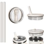 Yisquar 2 paket 40 oz (40 oz) Tumbler çıkarılabilir kapaklı pipet kapak sızdırmaz kapak Stanley Cup aksesuarı için tekrar kullanılabilir sızdırmaz Flip Top Stopper Stanley kapak için (beyaz)
