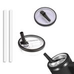 Yisquar 2 paket 40 oz Tumbler çıkarılabilir katlanır pipet kapak sızdırmaz kapak Stanley Cup aksesuarı için yedek tekrar kullanılabilir sızdırmaz Flip Top Stopper for Stanley kapak (siyah)