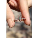 Yistandco Tasarım Vintage Moss Agate & Pırlanta Yüzük