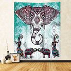 YISUMEI Dijital Baskı Duvar Halısı Hint soyut sanat Fil Duvar Sanatı Ev Dekorasyonu 130 x 150 cm