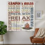 YISUMEI - Isı Yalıtımlı Karartma Perdesi Malzeme Halka Üstü Perde Yatak Odası Oturma Odası için - Kamp Kuralları Rahatlatıcı Frie - 140 x 245 cm (GxD) 2 Panel