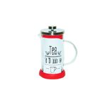 Yitian Kırmızı French Press Bitki Çayı Cam Demliği 600 Ml