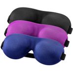 Yiview uyku maskesi uyku için 3 adet, hafif ve konforlu, süper yumuşak, ayarlanabilir 3D kompakt sınırlı Eye maskeler yatak odası, Schichtarbeit, çekerken, Night göz bağı göz Bayan ve Erkek için, siyah/mavi/mor