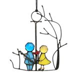 YIWOYI Stained Glass Window Hangings Panel,Colorful Angel Couple Love Hangings Epoxy Couple Hanging Decoration Crafts Stained Glass Window Panels (1)