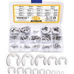 YIYICO E-Clip Emniyet Halkası Emniyet Diskleri Emniyet Halkaları Çeşitleri Set 410 Adet 14 Boyut 1,5 2 2,5 3 3,5 4 5 6 7 8 9 10 12 15 mm 304 Paslanmaz Çelik Saklama Kutulu Harici Tutucu