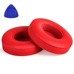 Yizhet 1 Çift Yedek Kulak Pedleri Beats Solo ile Uyumlu 2 Solo 3 Kablosuz Bluetooth Kulaklık Premium Bellek Köpüğü ve Protein Deri (Kırmızı)