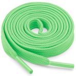 YJRVFINE Düz Atletik Ayakkabı Bağcığı Kalın Ayakkabı Bağcıkları Spor Ayakkabı için İpler [1 Çift], 22 Elma Yeşili, 51.18"Inch (130CM)
