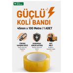 YK Ambalaj Şeffaf Hot Melt Koli Bandı 45 mm x 100 Metre Güçlü Yapışkanlı Paketleme Bandı 1 Adet