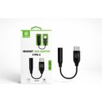 Yk Design Type-C To 3.5mm Kulaklık Dönüştürücü Jack Adaptör - Siyah